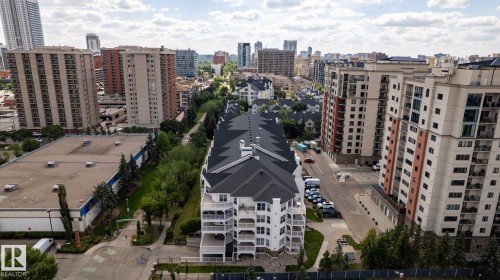 View of property location with nearby urban area - 405 10319 111 Street, Edmonton, AB - Outdoor With Facade