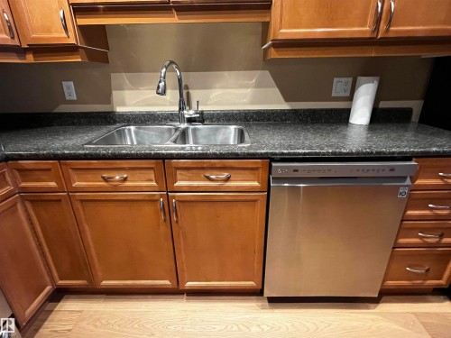 405 10319 111 Street, Edmonton, AB - Indoor Photo Showing Kitchen With Double Sink