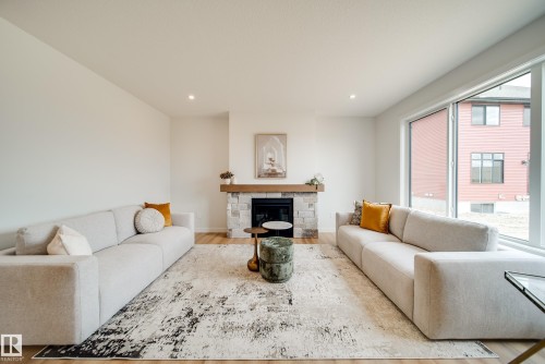 14 Cloutier Close, St. Albert, AB - Indoor Photo Showing Living Room With Fireplace