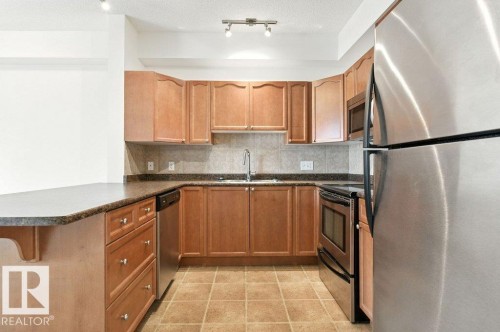 308 8931 156 Street, Edmonton, AB - Indoor Photo Showing Kitchen With Stainless Steel Kitchen With Double Sink