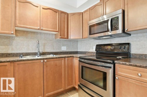308 8931 156 Street, Edmonton, AB - Indoor Photo Showing Kitchen With Double Sink