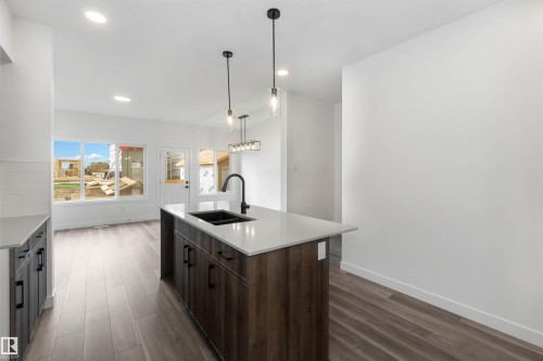 1015 Aster Boulevard, Edmonton, AB - Indoor Photo Showing Kitchen With Double Sink