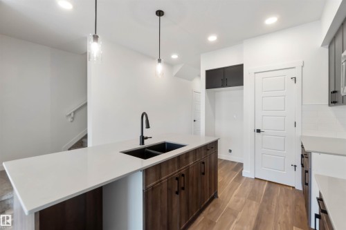 1015 Aster Boulevard, Edmonton, AB - Indoor Photo Showing Kitchen With Double Sink With Upgraded Kitchen