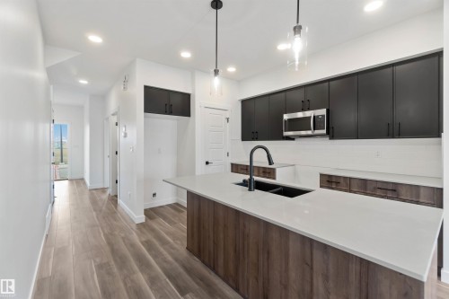1015 Aster Boulevard, Edmonton, AB - Indoor Photo Showing Kitchen With Double Sink With Upgraded Kitchen