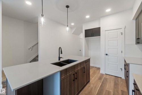 1011 Aster Boulevard, Edmonton, AB - Indoor Photo Showing Kitchen With Double Sink With Upgraded Kitchen