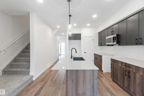 1011 Aster Boulevard, Edmonton, AB - Indoor Photo Showing Kitchen With Double Sink With Upgraded Kitchen