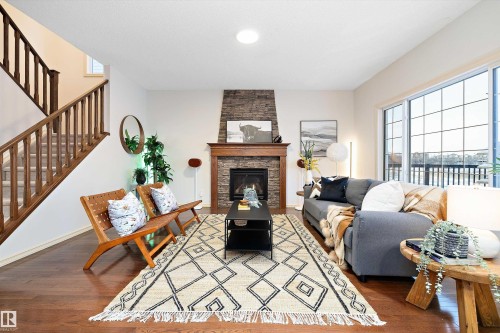 17831 84 Street, Edmonton, AB - Indoor Photo Showing Living Room With Fireplace