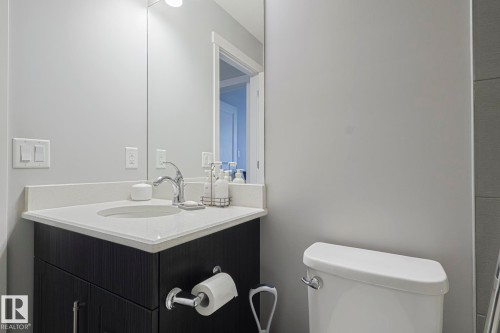 Bathroom with vanity and toilet - 407 812 Welsh Drive, Edmonton, AB - Indoor Photo Showing Bathroom