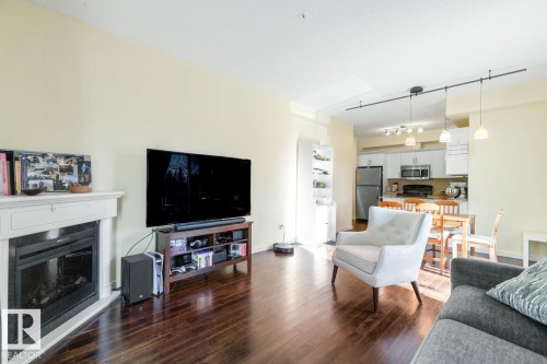 202 10524 77 Avenue, Edmonton, AB - Indoor Photo Showing Living Room With Fireplace