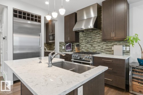 1723 168 Street, Edmonton, AB - Indoor Photo Showing Kitchen With Stainless Steel Kitchen With Double Sink With Upgraded Kitchen