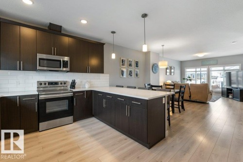 69 Joyal Way, St. Albert, AB - Indoor Photo Showing Kitchen With Stainless Steel Kitchen With Upgraded Kitchen