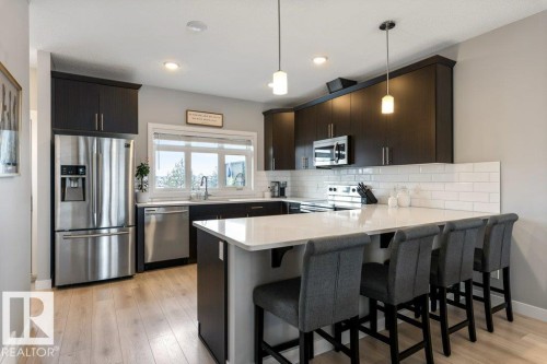 69 Joyal Way, St. Albert, AB - Indoor Photo Showing Kitchen With Stainless Steel Kitchen With Upgraded Kitchen