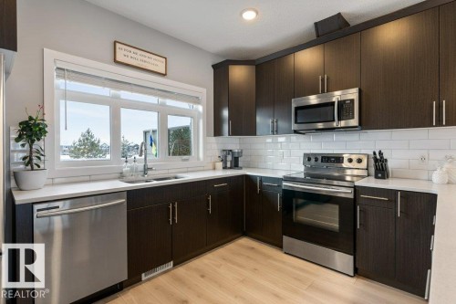 69 Joyal Way, St. Albert, AB - Indoor Photo Showing Kitchen With Stainless Steel Kitchen With Upgraded Kitchen