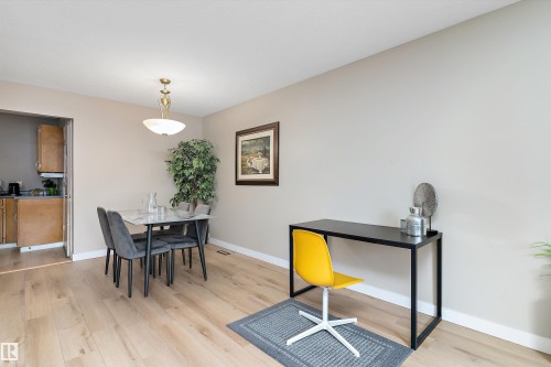 Dining area featuring light wood finished floors - 17107 86 Avenue Nw, Edmonton, AB - Indoor Photo Showing Other Room