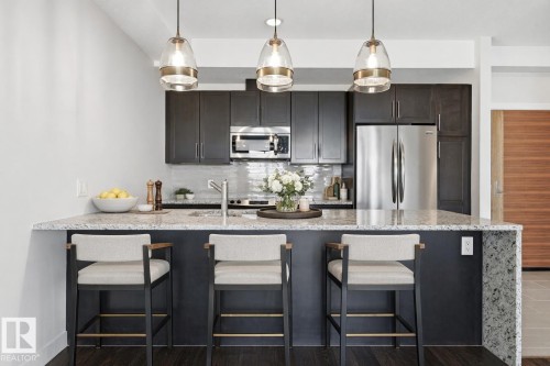 413 625 Leger Way, Edmonton, AB - Indoor Photo Showing Kitchen With Upgraded Kitchen