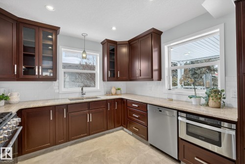 9714 87 Street, Edmonton, AB - Indoor Photo Showing Kitchen With Double Sink