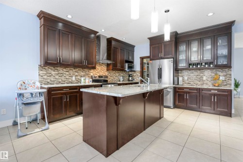 6014 60 Street, Beaumont, AB - Indoor Photo Showing Kitchen With Stainless Steel Kitchen With Upgraded Kitchen