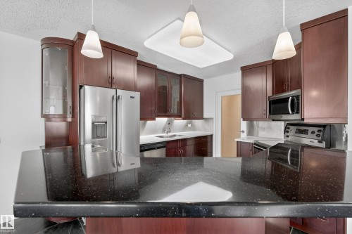 1901 10011 123 Street, Edmonton, AB - Indoor Photo Showing Kitchen With Double Sink