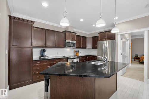 63 7293 South Terwillegar Drive, Edmonton, AB - Indoor Photo Showing Kitchen With Double Sink With Upgraded Kitchen