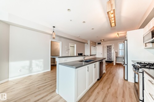 115 9507 101 Avenue, Edmonton, AB - Indoor Photo Showing Kitchen With Double Sink With Upgraded Kitchen