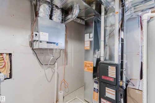 Utilities featuring heating unit - 343 Edgemont Drive, Edmonton, AB - Indoor Photo Showing Basement