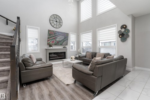 5788 175B Avenue, Edmonton, AB - Indoor Photo Showing Living Room With Fireplace