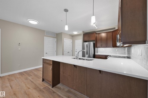 408 2755 109 Street, Edmonton, AB - Indoor Photo Showing Kitchen With Double Sink With Upgraded Kitchen