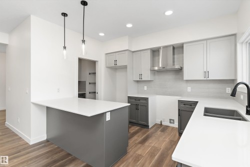 20720 43 Avenue, Edmonton, AB - Indoor Photo Showing Kitchen With Double Sink With Upgraded Kitchen