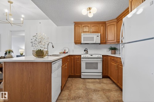 504 11111 82 Avenue Avenue, Edmonton, AB - Indoor Photo Showing Kitchen With Double Sink