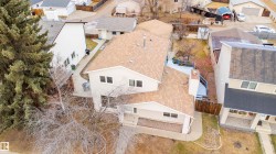Aerial perspective of suburban area - 
