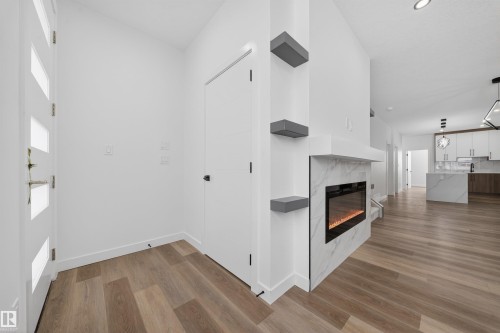 5213 104A Street, Edmonton, AB - Indoor Photo Showing Other Room With Fireplace