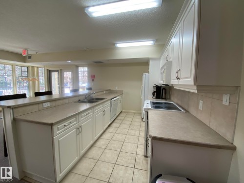 304 9803 96A Street, Edmonton, AB - Indoor Photo Showing Kitchen With Double Sink