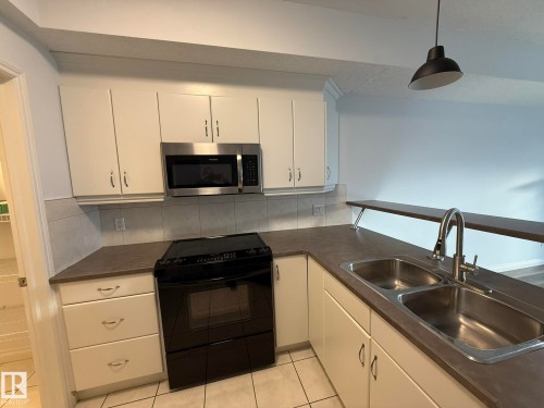 304 9803 96A Street, Edmonton, AB - Indoor Photo Showing Kitchen With Double Sink