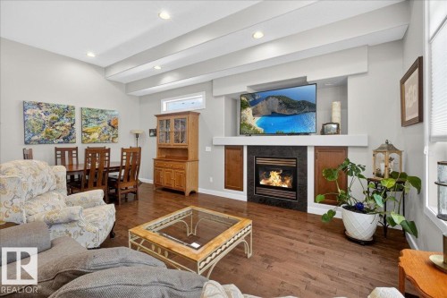 9 841 156 Street, Edmonton, AB - Indoor Photo Showing Living Room With Fireplace