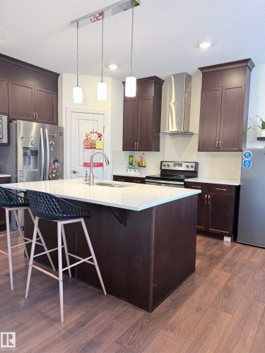 2124 Glenridding Way, Edmonton, AB - Indoor Photo Showing Kitchen With Stainless Steel Kitchen With Upgraded Kitchen