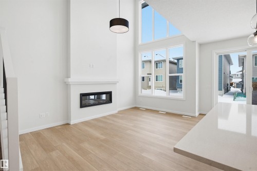 2535 211 Street, Edmonton, AB - Indoor Photo Showing Living Room With Fireplace
