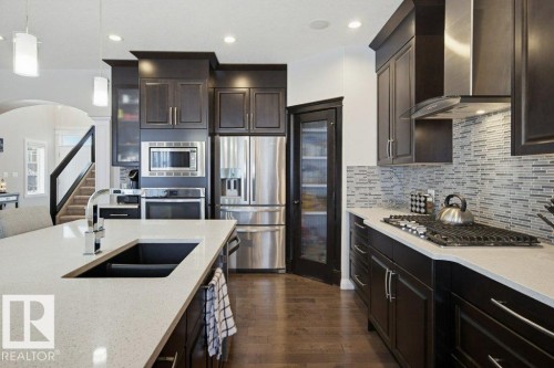 2603 Bluejay Close, Edmonton, AB - Indoor Photo Showing Kitchen With Stainless Steel Kitchen With Double Sink With Upgraded Kitchen