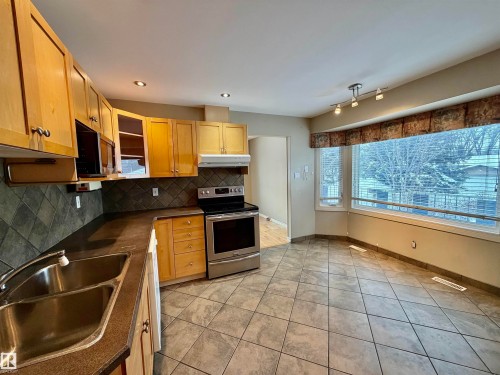 11914 40 Street, Edmonton, AB - Indoor Photo Showing Kitchen With Double Sink