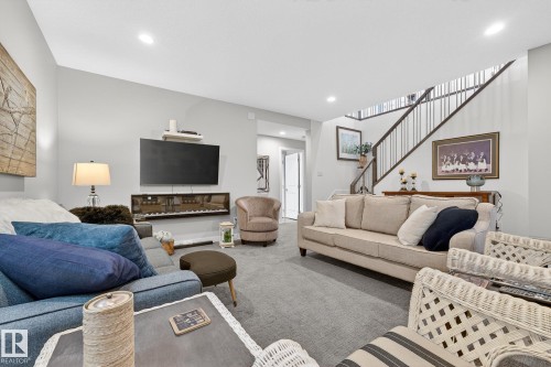 20017 128A Avenue, Edmonton, AB - Indoor Photo Showing Living Room With Fireplace
