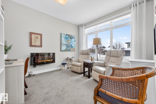 20017 128A Avenue, Edmonton, AB - Indoor Photo Showing Living Room With Fireplace