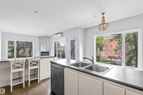204 11415 100 Avenue, Edmonton, AB - Indoor Photo Showing Kitchen With Double Sink