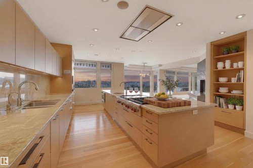 28 Riverside Crescent, Edmonton, AB - Indoor Photo Showing Kitchen With Double Sink With Upgraded Kitchen