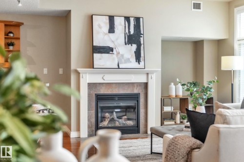 706 9020 Jasper Avenue, Edmonton, AB - Indoor Photo Showing Living Room With Fireplace