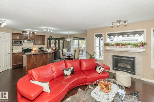 16023 138 Street, Edmonton, AB - Indoor Photo Showing Living Room With Fireplace