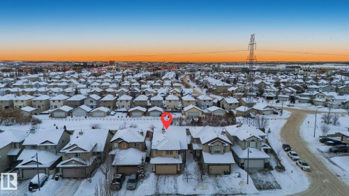 Aerial perspective of suburban area - 608 87 St, Edmonton, AB - Outdoor With View
