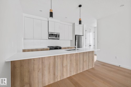 9113 150 Street, Edmonton, AB - Indoor Photo Showing Kitchen With Double Sink