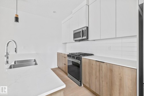 9113 150 Street, Edmonton, AB - Indoor Photo Showing Kitchen With Double Sink With Upgraded Kitchen