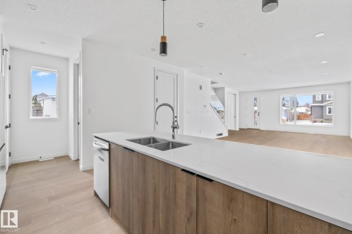9113 150 Street, Edmonton, AB - Indoor Photo Showing Kitchen With Double Sink With Upgraded Kitchen