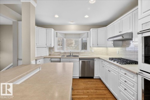 8908 57 Street, Edmonton, AB - Indoor Photo Showing Kitchen With Double Sink With Upgraded Kitchen