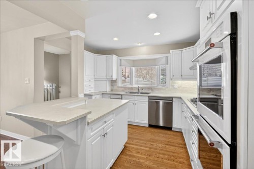 8908 57 Street, Edmonton, AB - Indoor Photo Showing Kitchen With Double Sink With Upgraded Kitchen